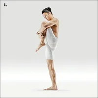 선 솟은 한 다리 턱을 무릎에 댄 자세 (준비)
